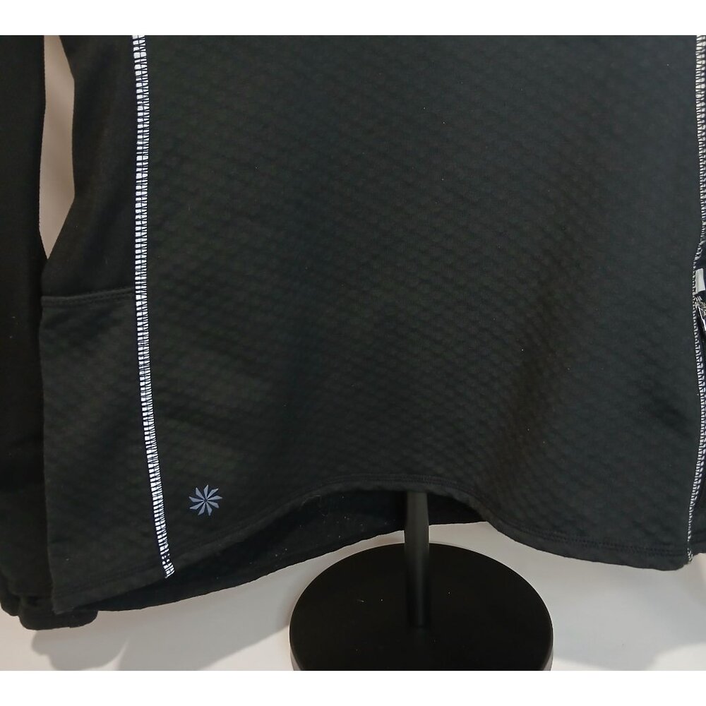 Athleta Reflective Heatzone Running Shirt Black Small Long Sleeve Zipper Pocket - Picture 6 of 10